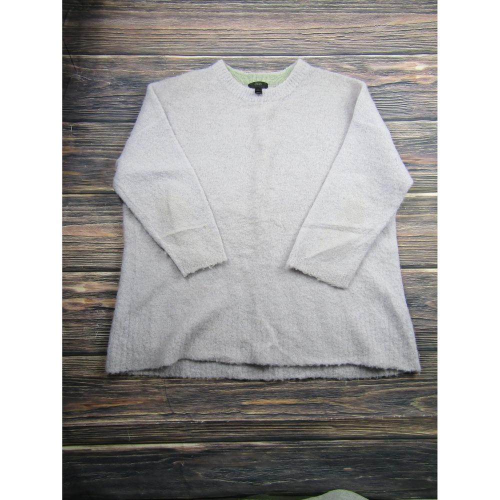 J Crew Womens Size Medium Pink Alpaca Merino Wool Blend Crewneck Sweater
